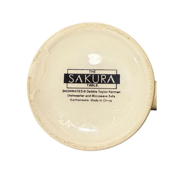 Sakura Snowmates Earthenware large Coffee/Hot Chocolate mug cup Winter Cream - Picture 6 of 7